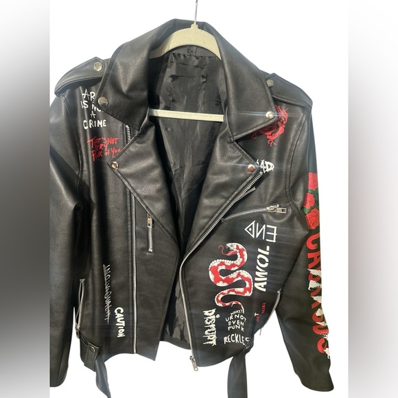 TCL Black and Red Graphic Design Jacket - Picture 11 of 15